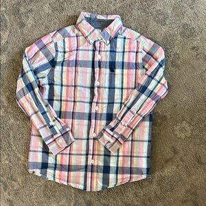 Gymboree Pink and Blue Casual Button Down Shirt